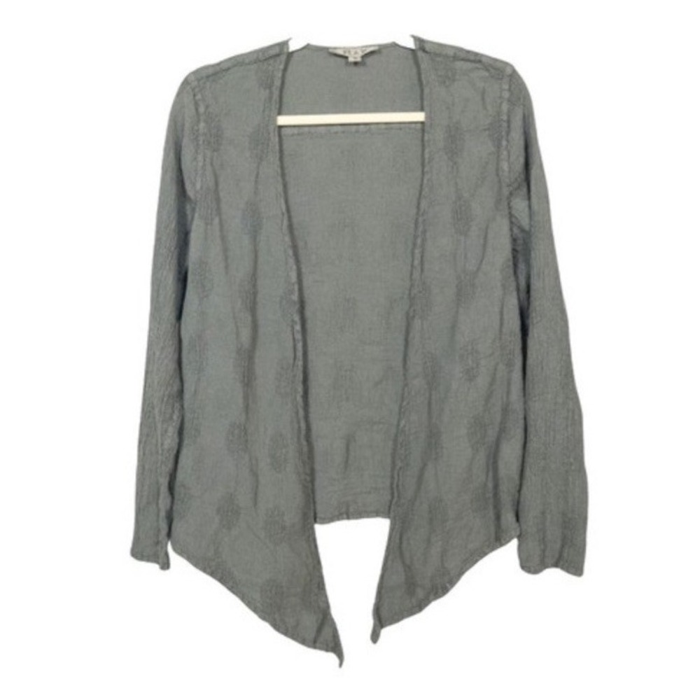 FLAX by jeanne engelhart open cardigan gray  Size medium